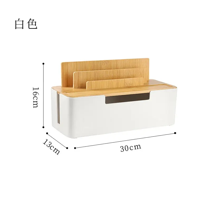Boîte Organisateur de Câbles avec Support pour Téléphone et Tablette – Cache Multiprise Design HomeAstuce